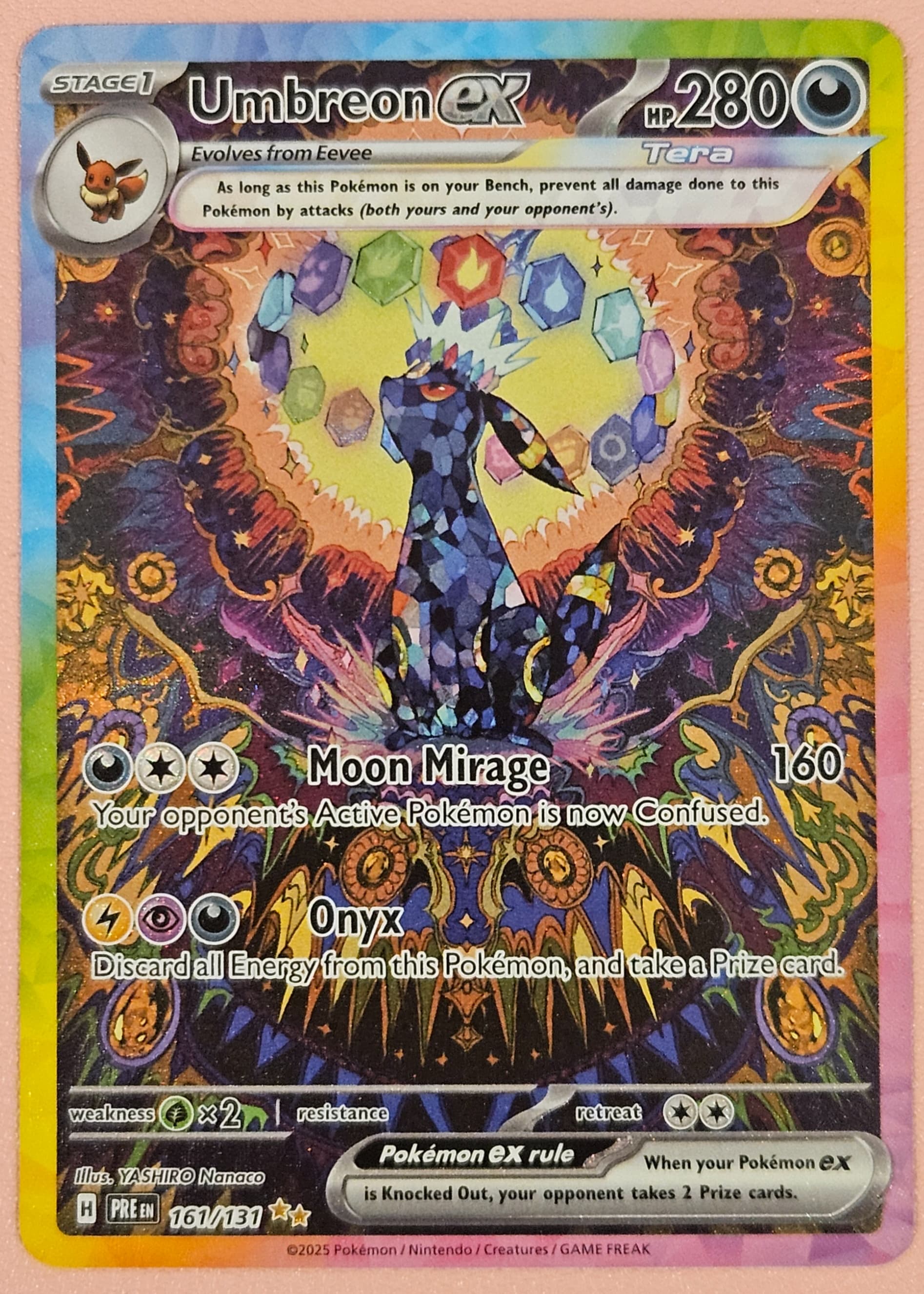 graded umbreon card Error Card CGC 9 Umbreon 070/108 Japanese Ruler of The Black Flame Partial Crimp