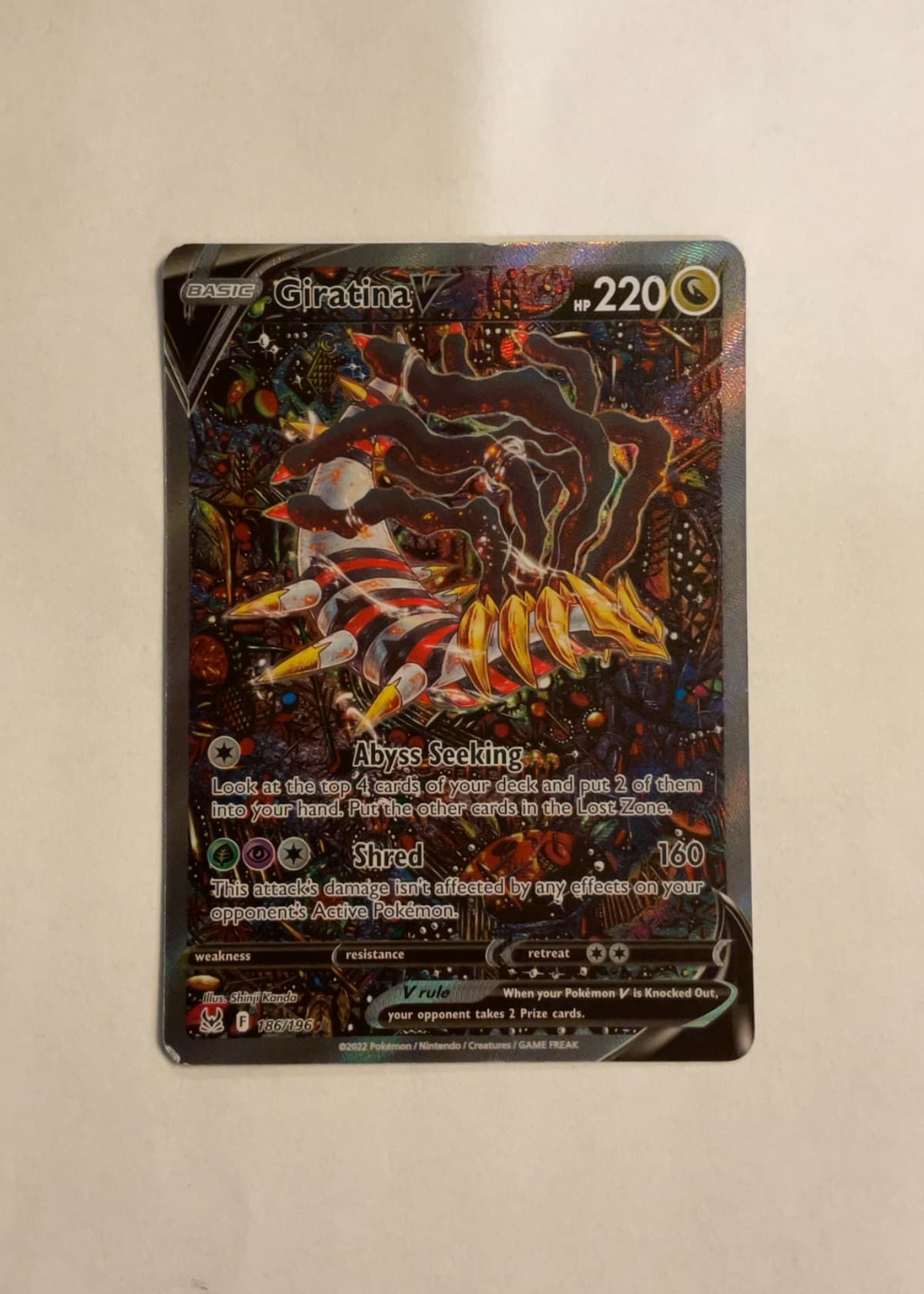 shiny giratina pokemon card V #186 EXTENDED ART Raycardza The item available is listed in the Title Giratina ex (Shining Revelry #83/110,