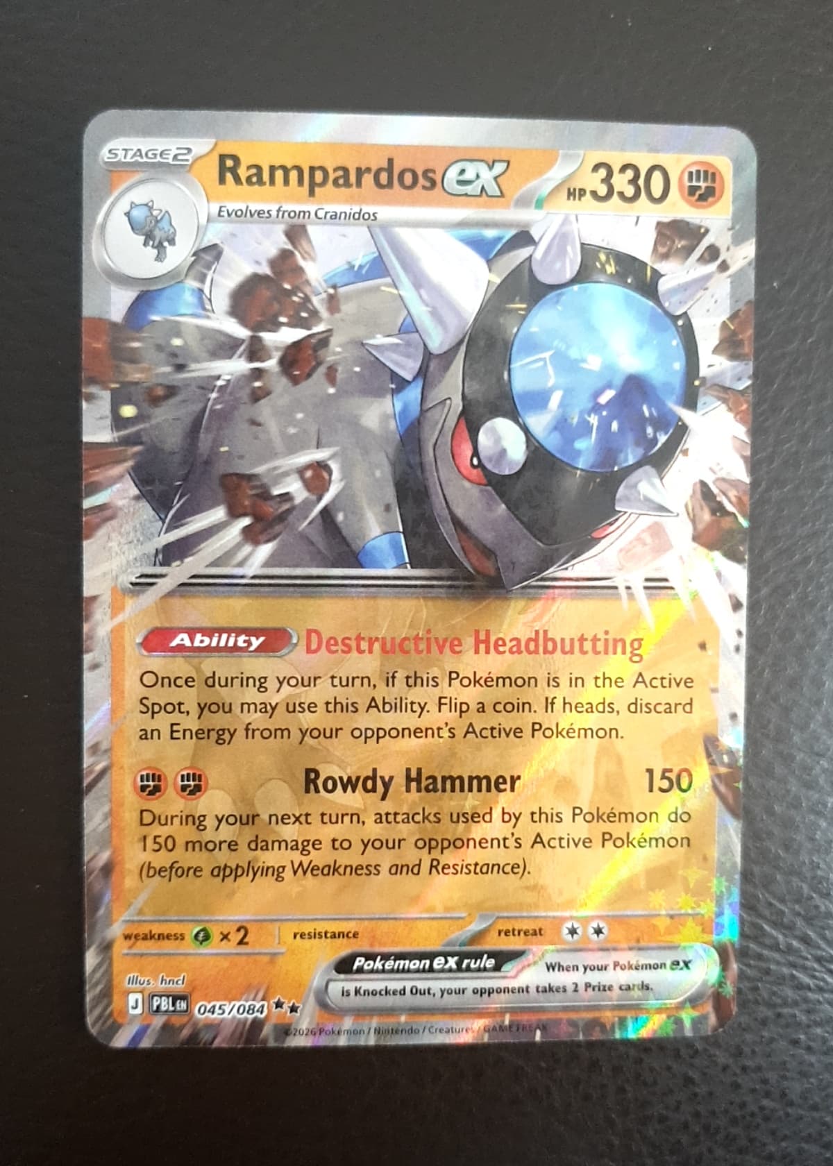 pokemon rampardos card {098/081}Rampardos ex Colorless Artist Pokemon 2017 SM#5 Ultra Moon
